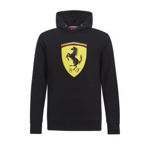 Capucha negra infantil escudo Scuderia Ferrari F1 2019, vista frontal